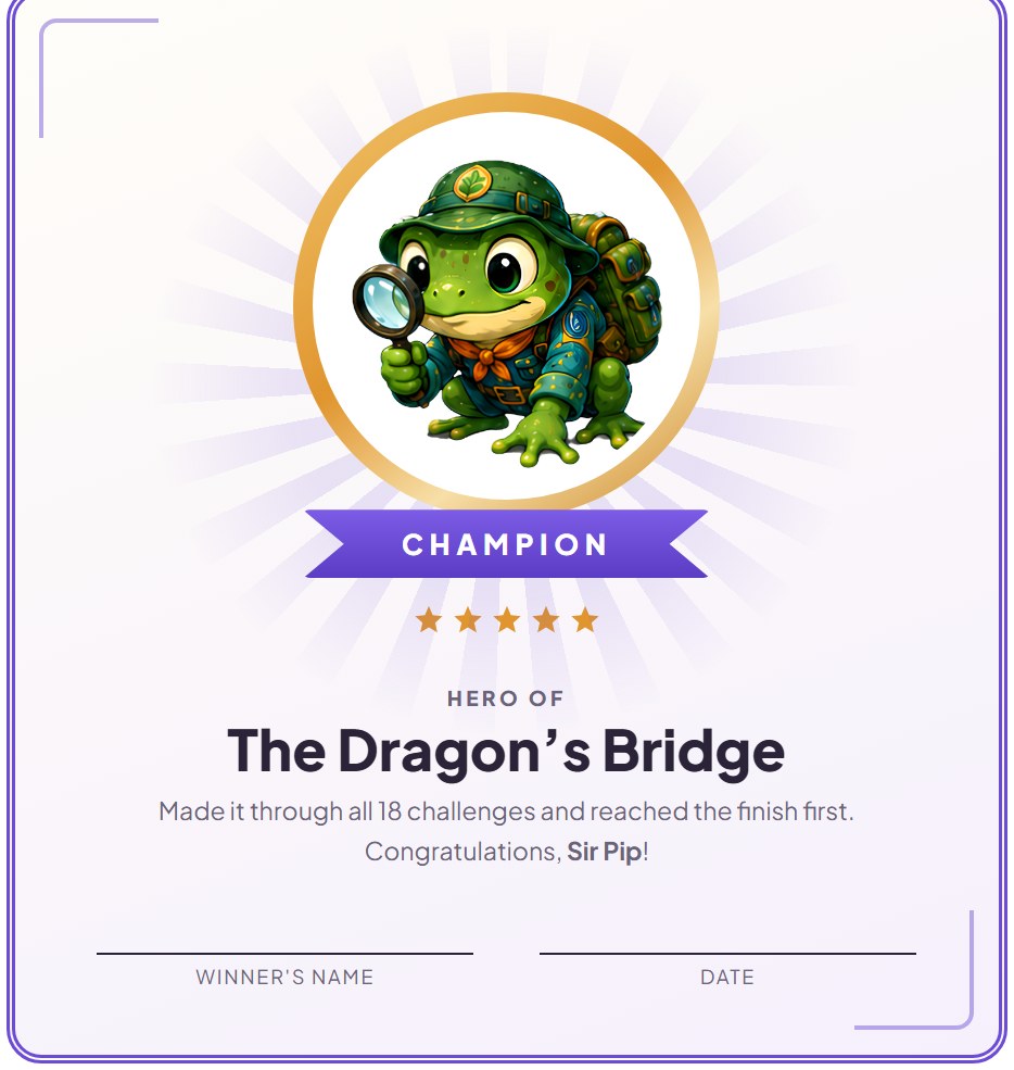 The printed winner hero card